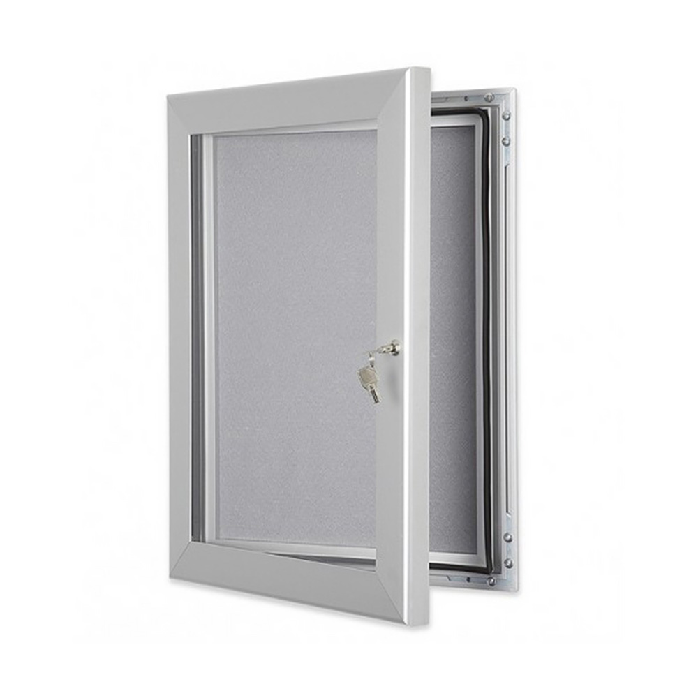 Pinnable Grey Interior option for External Lockable Noticeboard