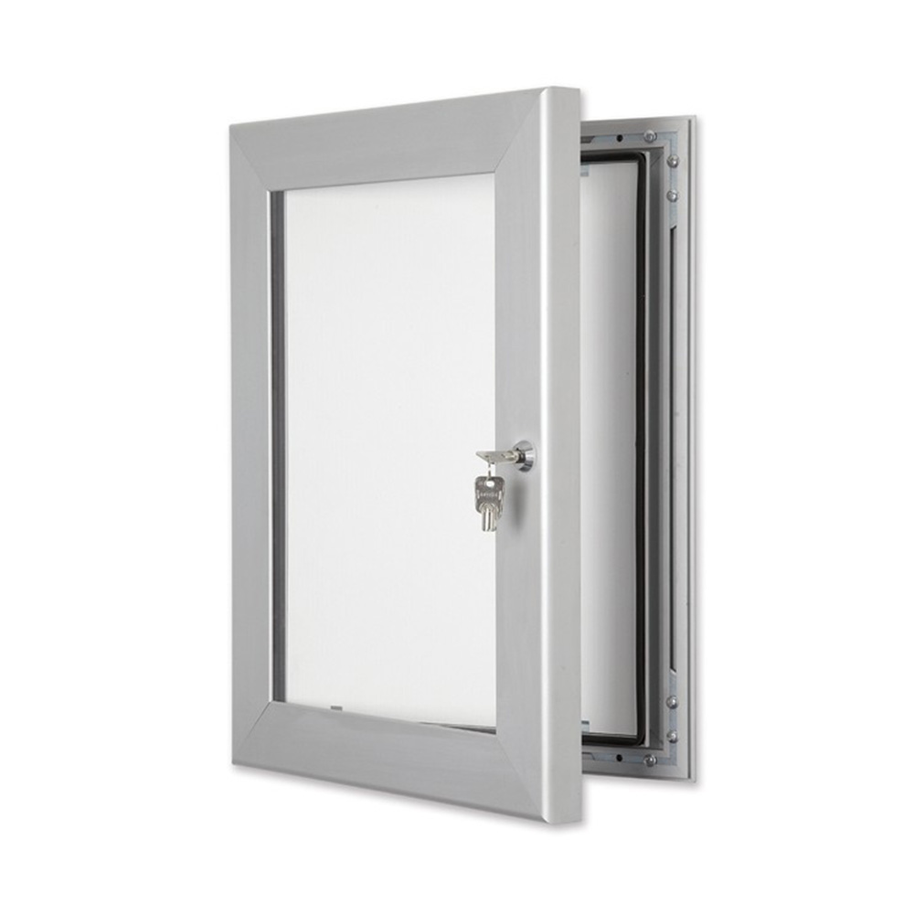 Wall Mounted Secure Lockable Outdoor Noticeboards Silver Frame