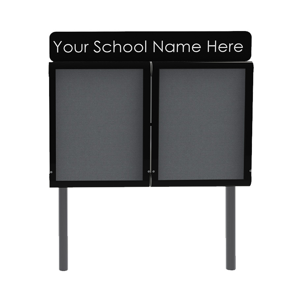 WeatherShield External Noticeboard With Header Panel