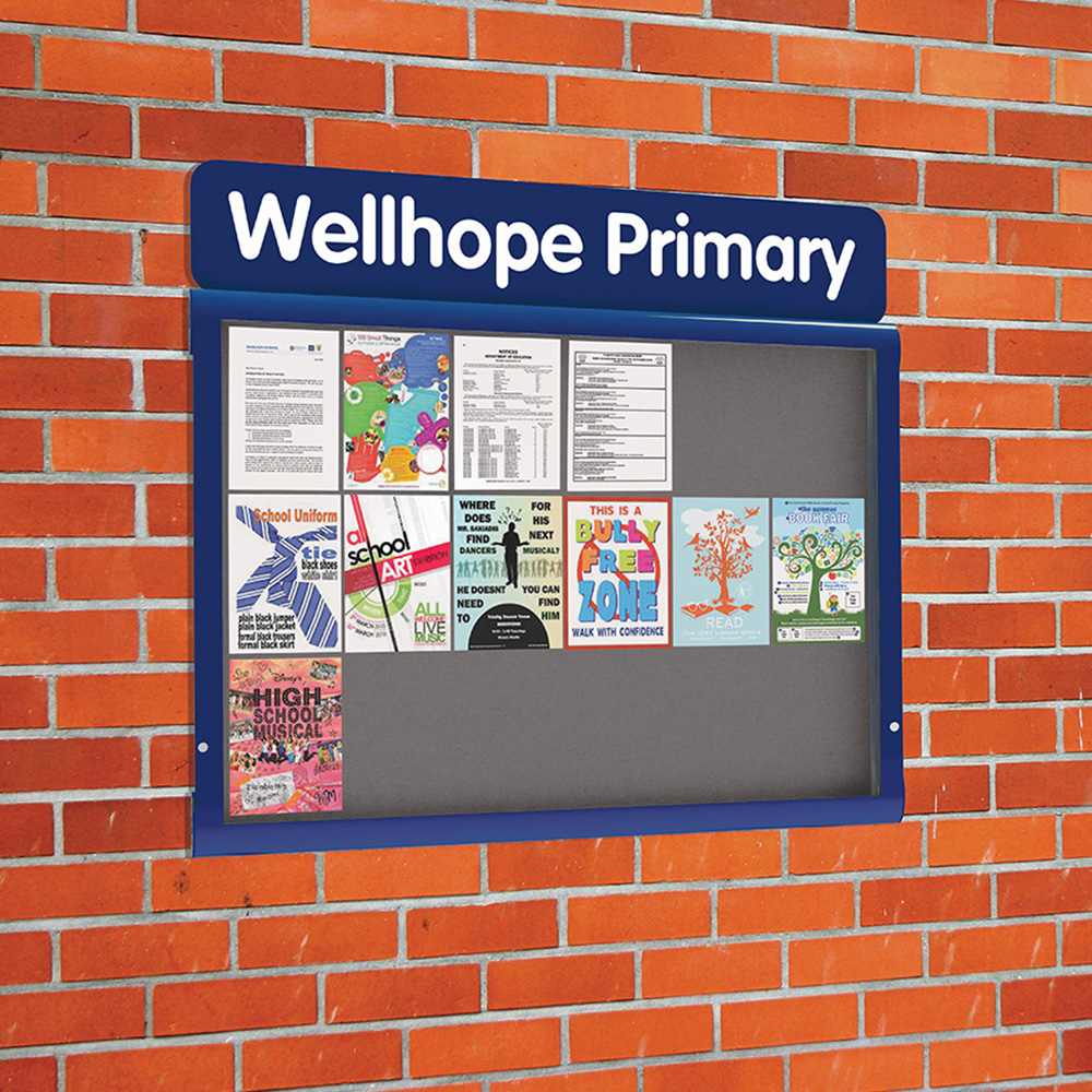WeatherShield External Wall Noticeboard with Gas Assisted Doors Making It Easy To Change Content