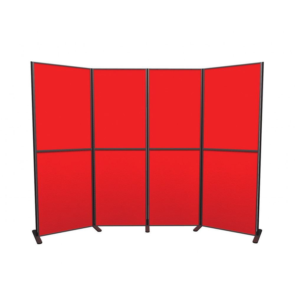 8 Panel and Pole Portrait Modular Presentation Boards in Red